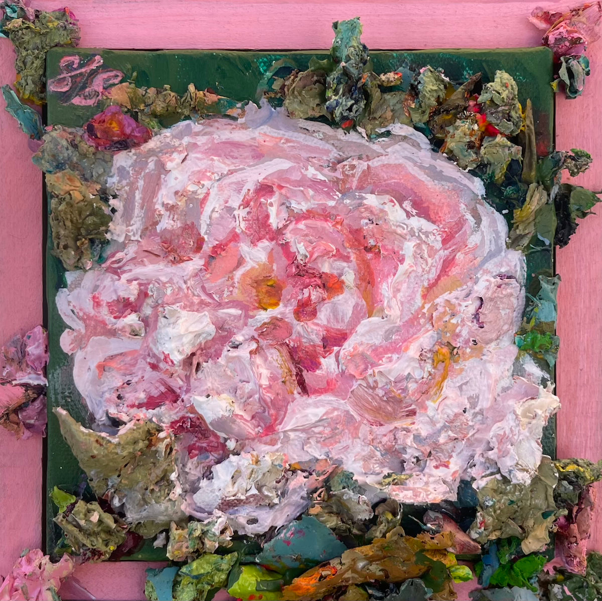 "Cotton Candy Rose" Oil Painting