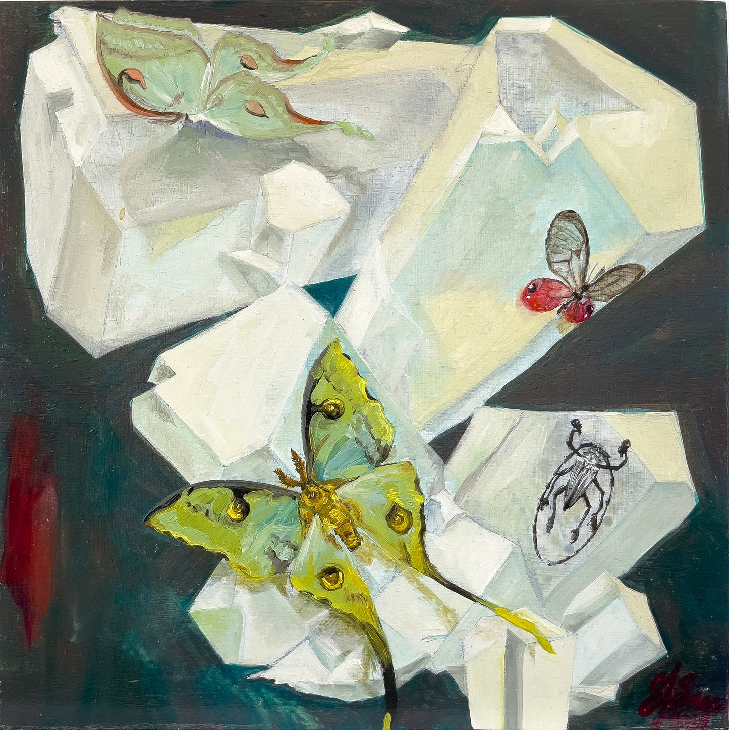 "Resting Planes" Oil Painting