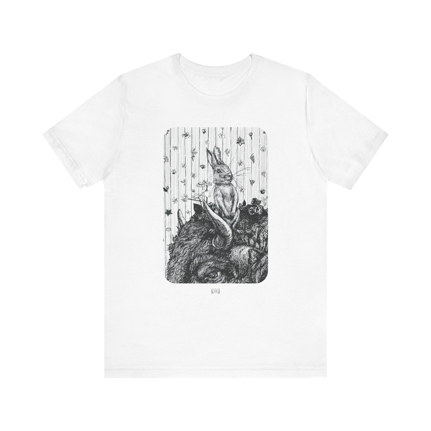 Bunny on Bison Print Light Weight Tee