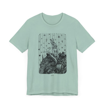 Bunny on Bison Print Light Weight Tee