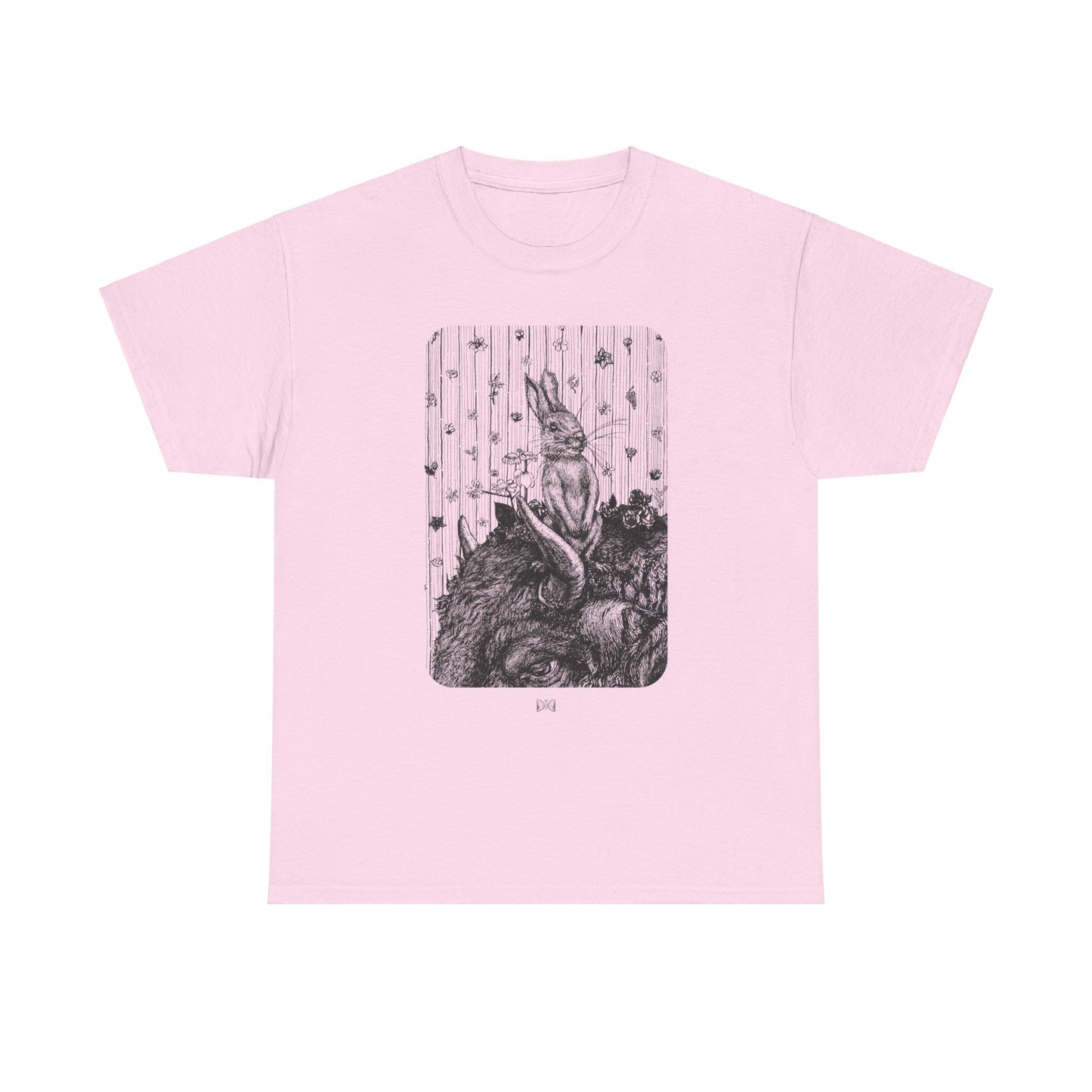 Bunny on Bison Inking- Unisex Heavy Cotton Tee