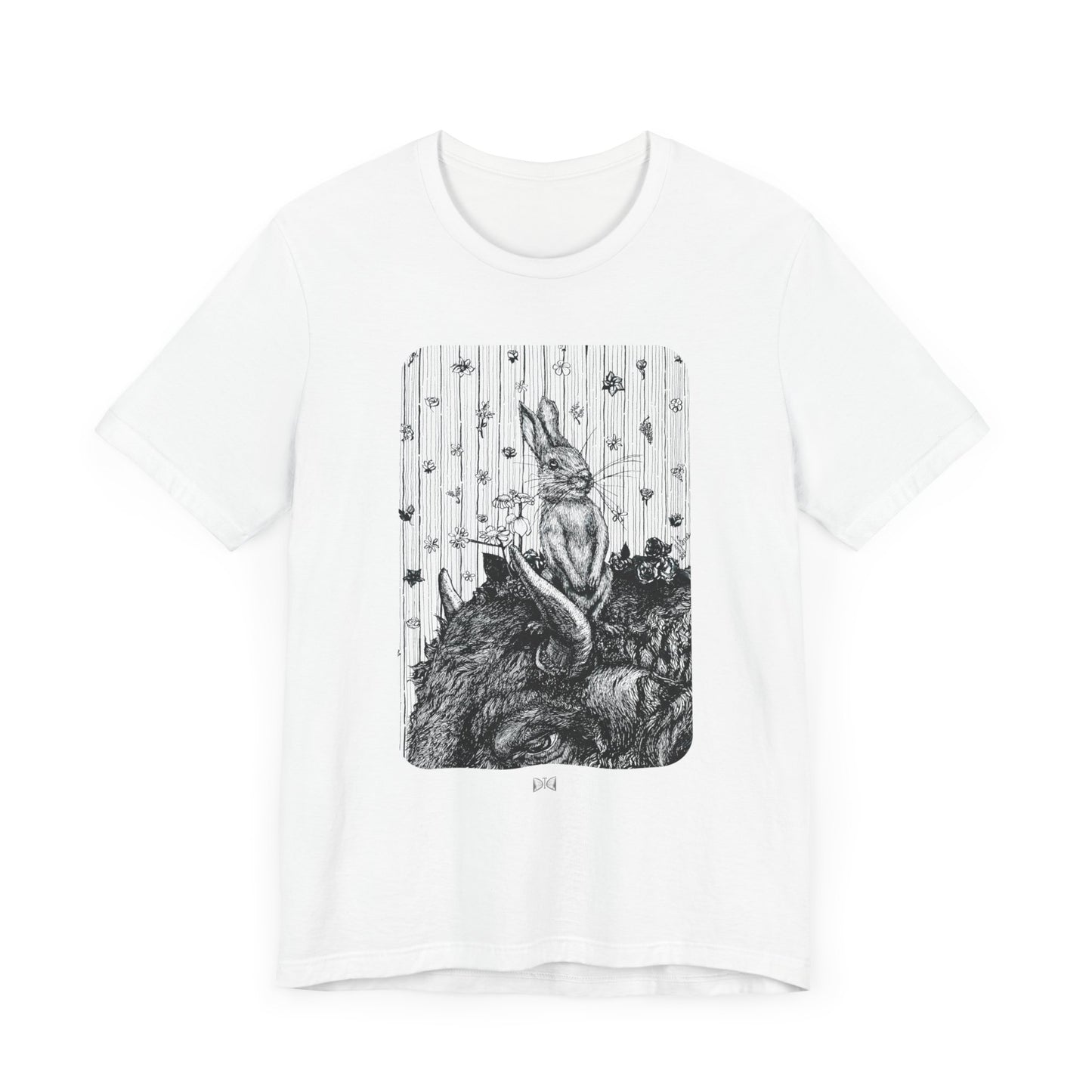 Bunny on Bison Print Light Weight Tee