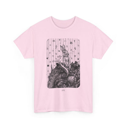 Bunny on Bison Inking- Unisex Heavy Cotton Tee