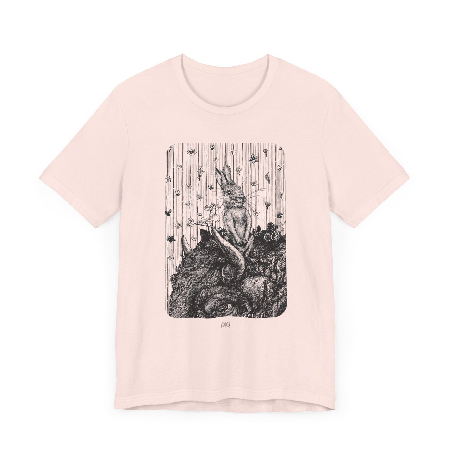 Bunny on Bison Print Light Weight Tee