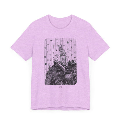 Bunny on Bison Print Light Weight Tee