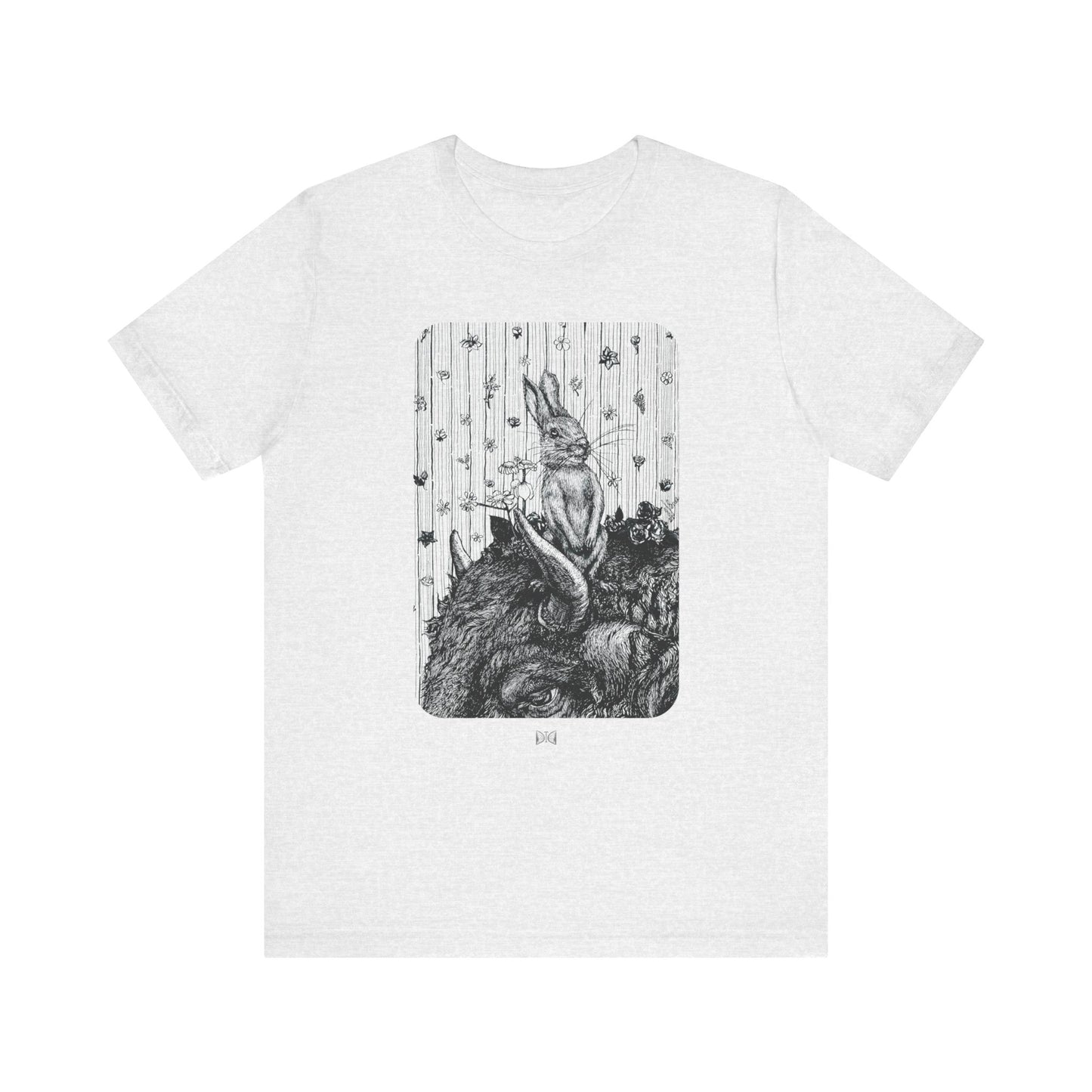 Bunny on Bison Print Light Weight Tee