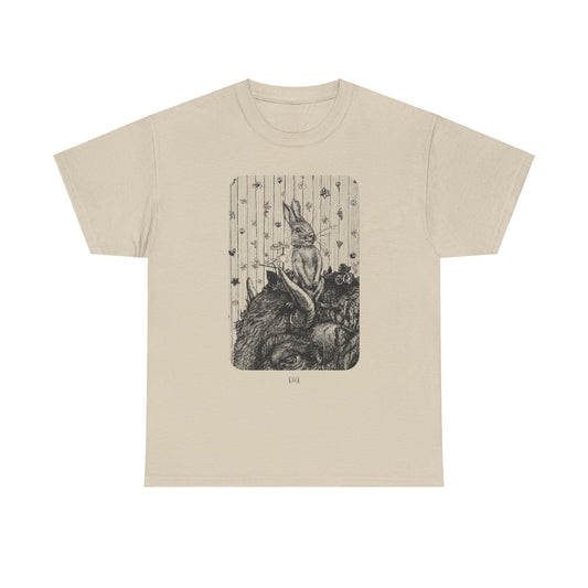 Bunny on Bison Inking- Unisex Heavy Cotton Tee