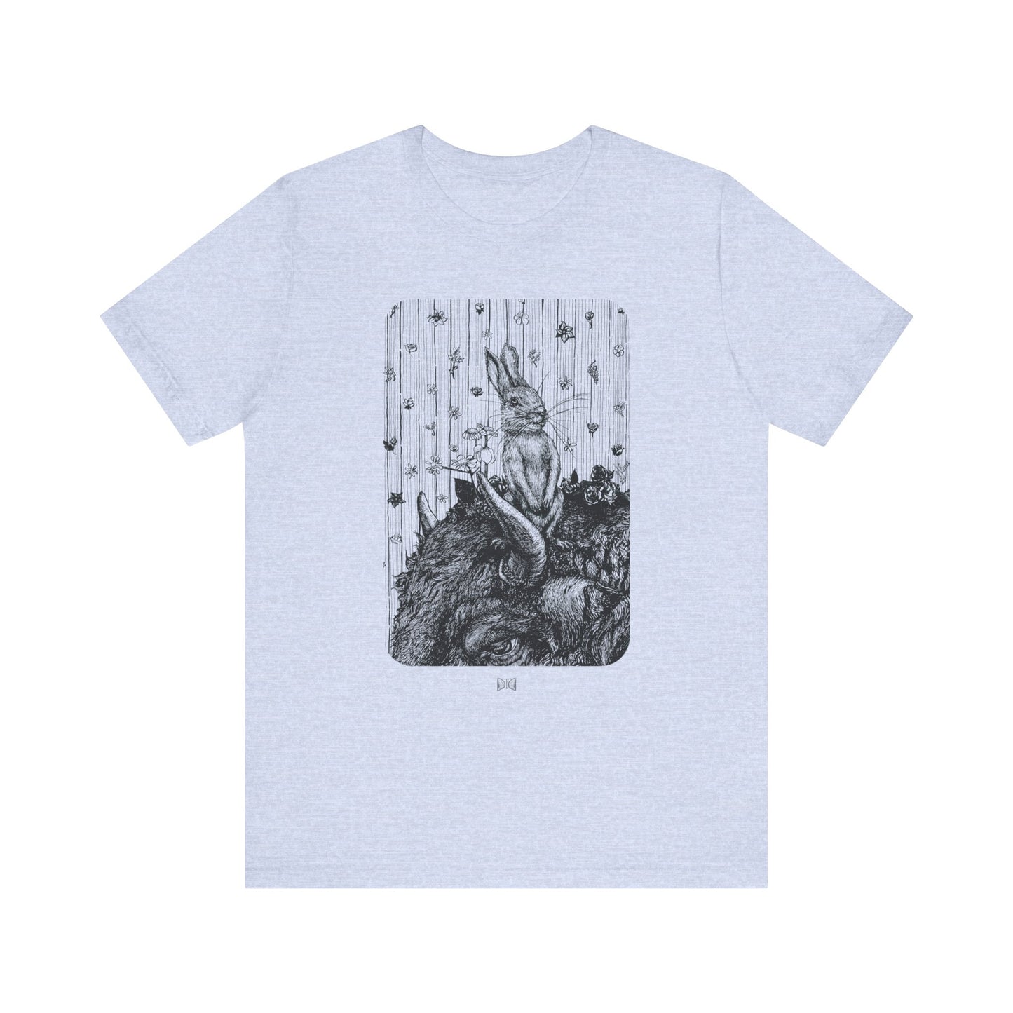 Bunny on Bison Print Light Weight Tee