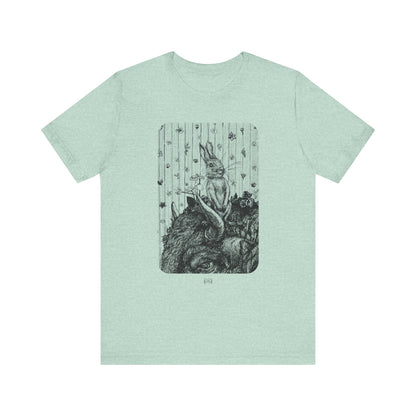 Bunny on Bison Print Light Weight Tee