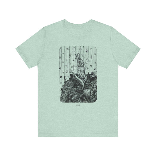 Bunny on Bison Print Unisex Jersey Short Sleeve Tee