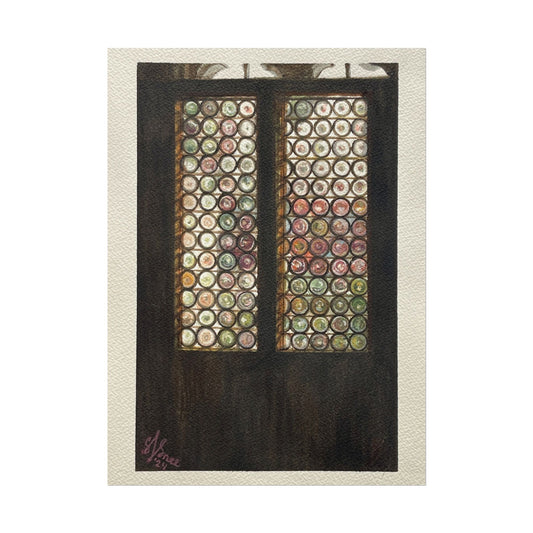 "Glass Bottle Door" Watercolor Print