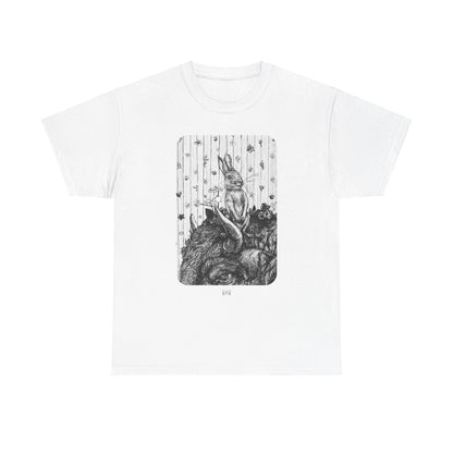 Bunny on Bison Inking- Unisex Heavy Cotton Tee