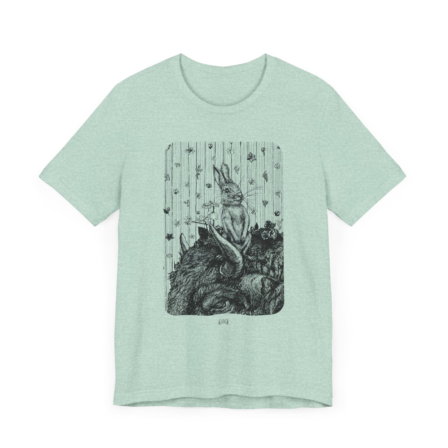 Bunny on Bison Print Light Weight Tee