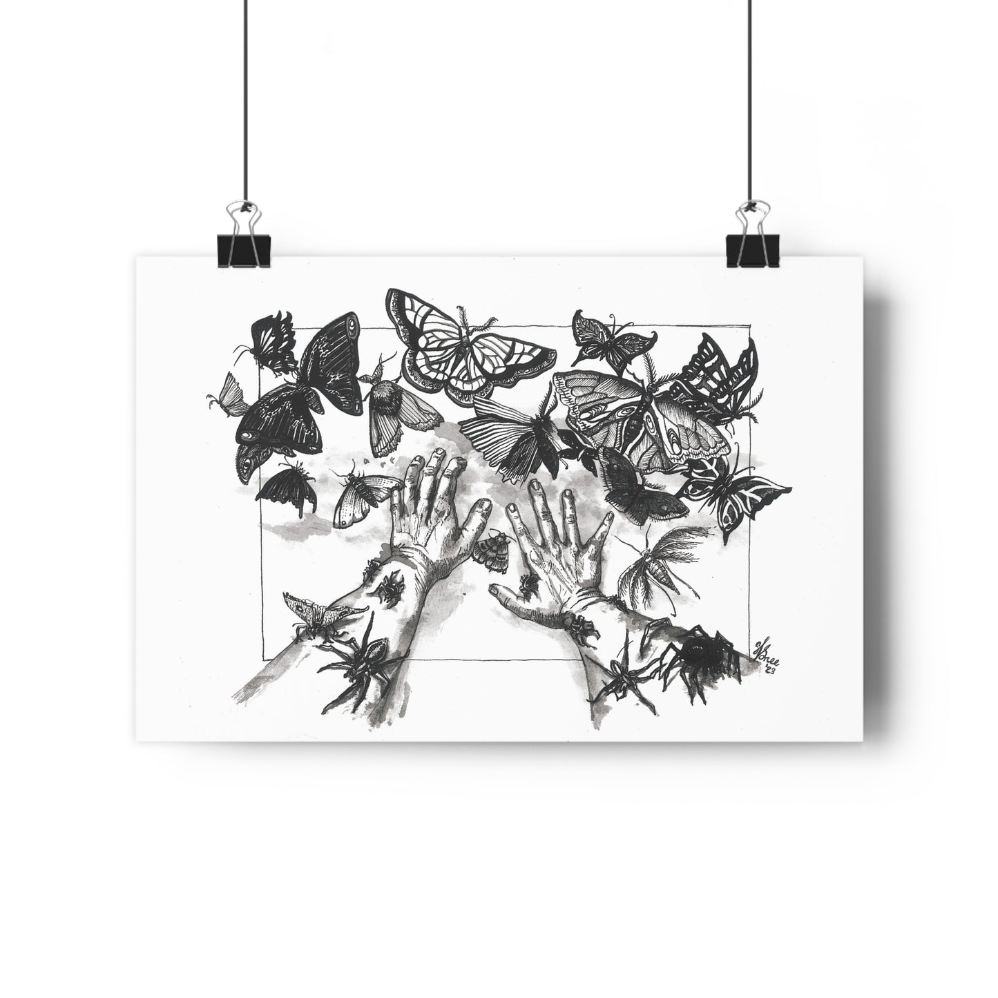 "Crawling to Change (Spiders and Butterflies)" Giclée Art Print