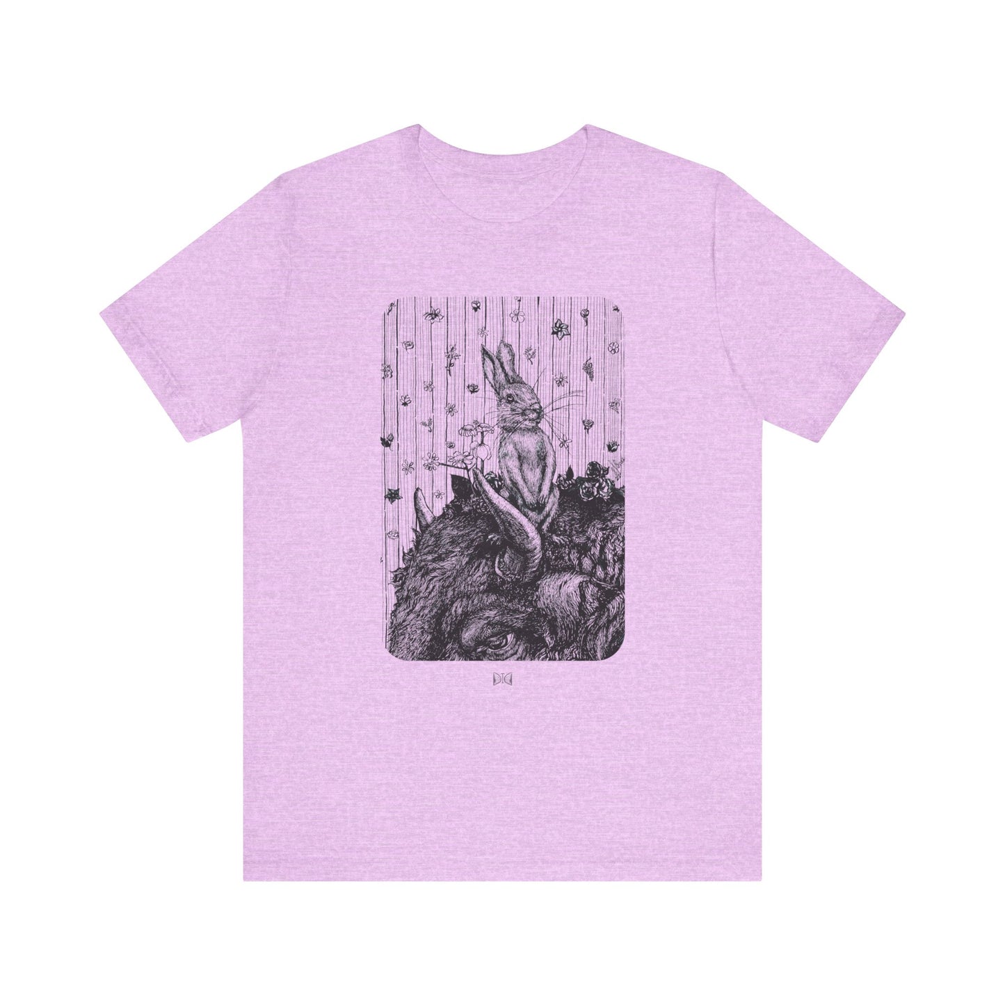 Bunny on Bison Print Light Weight Tee