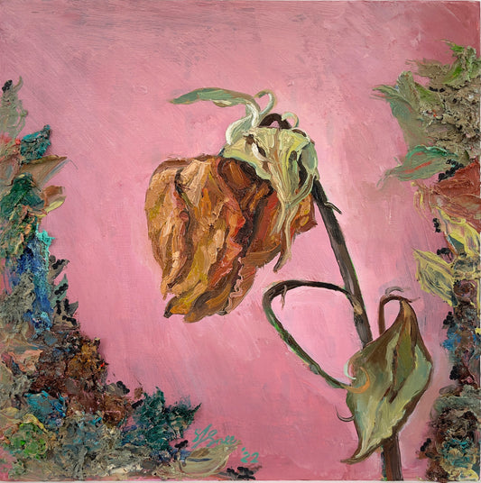 "Decaying Rose" Oil Painting